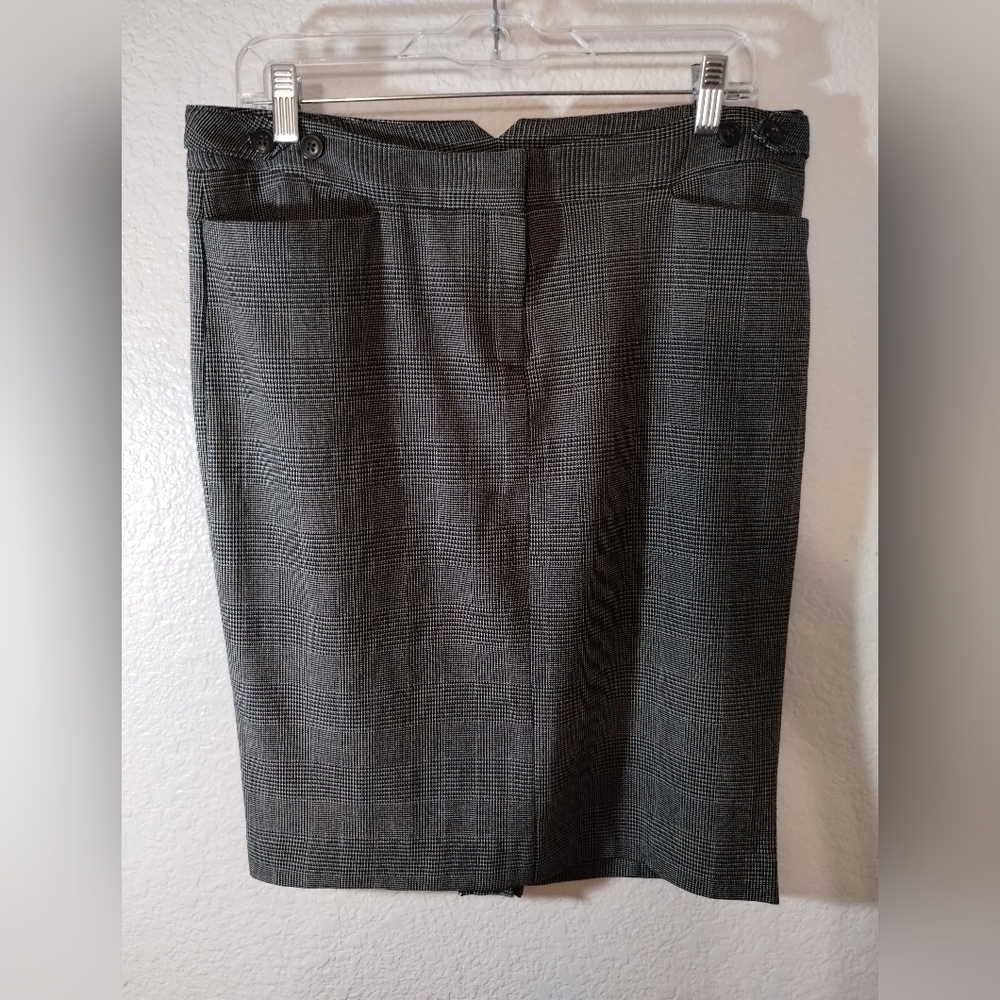Norma Kamali Glen Plaid Classic Women's Skirt sz 10